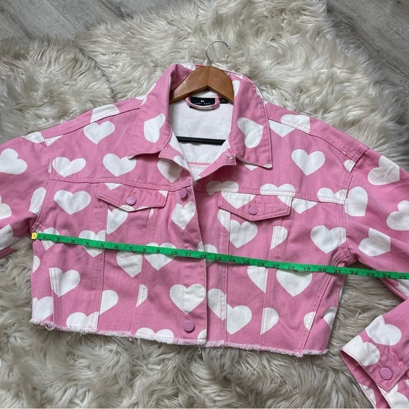 Lazy Oaf All My Hearts Cropped Jean Jacket - Picture 8 of 11